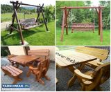 Drewniany stół ławki fotele an - Obrazek 3