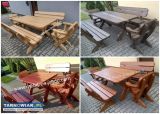 Drewniany stół ławki fotele an - Obrazek 2