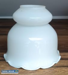 Biały szklany klosz  PRL - Obrazek 1