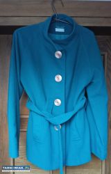 Płaszcz kurtka turkus Bolero Flauszowy 36-164 - Obrazek 1