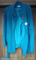 Płaszcz kurtka turkus Bolero Flauszowy 36-164 - Obrazek 4