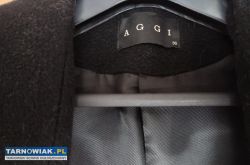AGGI czarny długi płaszcz damski 36 - Obrazek 4