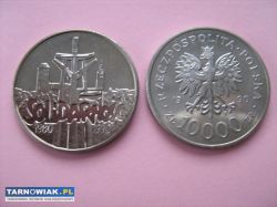 Moneta 10000 zł iii rp z 1990r. "solidarność" - Obrazek 2