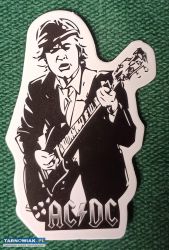 AC/DC naklejka sticker Angus Young czarny z gitarą - Obrazek 1