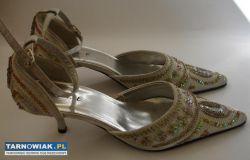 CESARE E  Pantofle baleriny na obcasie - Obrazek 4