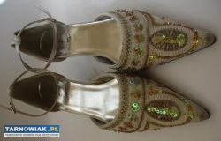 CESARE E  Pantofle baleriny na obcasie - Obrazek 2