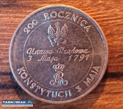 Moneta  200 rocznica Konstytucji 3 maja 10000zł - Obrazek 1