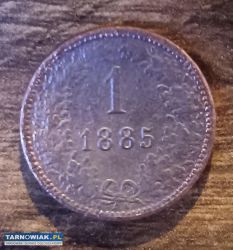 Moneta 1 kreuzer 1885 rok - Obrazek 1