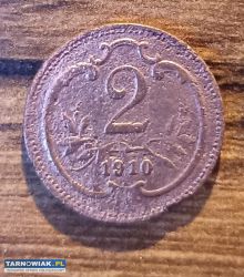 Moneta 2 Halerze Austrowęgierska 1910 Heller - Obrazek 1