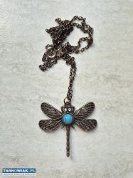 Wisiorek, naszyjnik, zawieszka ważka z łańcuszkiem - Obrazek 1