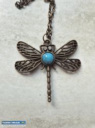 Wisiorek, naszyjnik, zawieszka ważka z łańcuszkiem - Obrazek 2