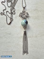 Wisiorek, naszyjnik, zawieszka kwiat z łańcuszkiem - Obrazek 2