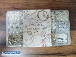 Luksusowy zestaw biżuterii perłowych koralików - Obrazek 1