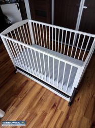 Łóżeczko bujane z szufladą + materac - Obrazek 1