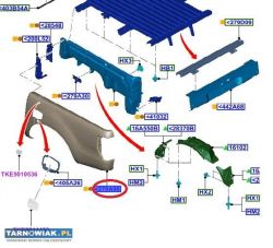 Płyta - bok przodu nadwozia, prawa strona - ranger - Obrazek 1