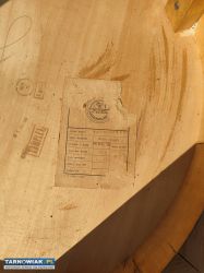 Stolik okrągły drewniany z PRL - Obrazek 2