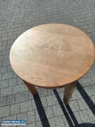 Stolik okrągły drewniany z PRL - Obrazek 3