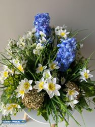 Wiosenny stroik na cmentarz - ręcznie wykonany - Obrazek 2