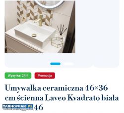 Sprzedam dwie umywalki nablatowe Kvadrato Laevo. - Obrazek 1