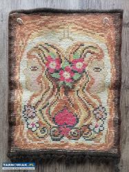 Makatka gobelin kilim bliźnięta znaki zodiaku prl - Obrazek 2