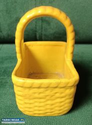 Porcelanowy żółty koszyk ceramiczny Wielkanoc - Obrazek 2