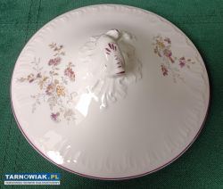 Porcelanowa pokrywa wazy z PRL z motywem kwiatów - Obrazek 1