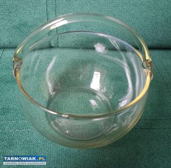 Koszyk szklany bomboniera patera z prl 14cmx14cm - Obrazek 1