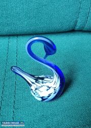 Stary szklany łabędź prl - Obrazek 3