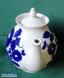 Duży fajansowy dzban z motywem kwiatowym Vintage - Obrazek 2