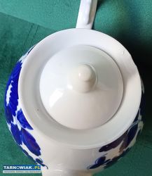 Duży fajansowy dzban z motywem kwiatowym Vintage - Obrazek 3