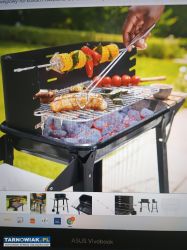 Ogrodowy Grill węglowy na kółkach 84x86x45 cm chro - Obrazek 1