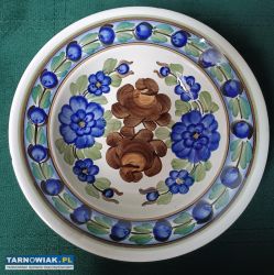Fajans Talerz dekoracyjny ręcznie malowany Koło - Obrazek 1