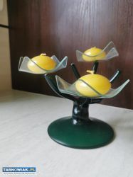 Świecznik szklany , zielony, na 3 świeczki wys. 15 - Obrazek 4