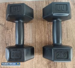Zestaw hantli 2x2kg czarne hantle do ćwiczeń - Obrazek 1