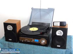 Gramofon z radiem USB SD mp3 CD pilot i głośniki. - Obrazek 1