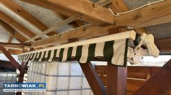 Markiza tarasowa ciemno zielona biała 3,7 x 3 m - Obrazek 2