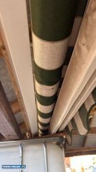 Markiza tarasowa ciemno zielona biała 3,7 x 3 m - Obrazek 3