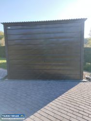 Garaż blaszany brązowy 3x5.5m jak nowy - Obrazek 1