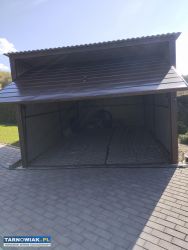 Garaż blaszany brązowy 3x5.5m jak nowy - Obrazek 2