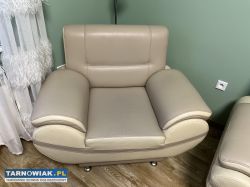 Zestaw mebli - kanapa rozkładana sofa fotel pufa - Obrazek 3