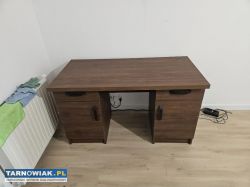 Biurko brąz wenge - masywne porządne biurko 130x65 - Obrazek 2