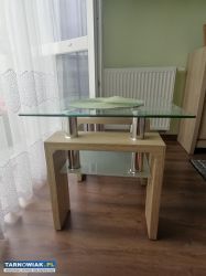Stolik szklany kwadratowy 60x60 cm, wysokość 55 cm - Obrazek 1