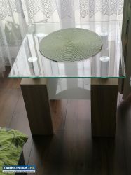 Stolik szklany kwadratowy 60x60 cm, wysokość 55 cm - Obrazek 2