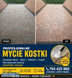 Mycie kostki brukowej, betonu i elewacji - Obrazek 1