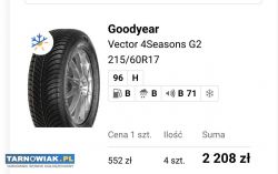 Opony całorocze 215/60/17 - Obrazek 1