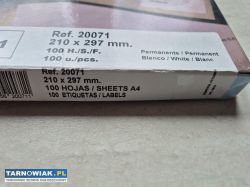 Sinel best print etykiety 210x297 białe 60sztuk - Obrazek 2