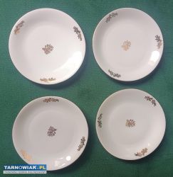 Porcelana Wałbrzych talerzyk deserowy złocenia PRL - Obrazek 1