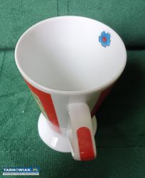 Ceramiczny kubek w kwiaty na nóżce retro vintage - Obrazek 2
