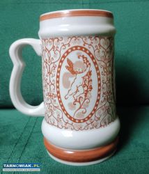 Kufel porcelanowy na piwo z amorkami Bogucice - Obrazek 1