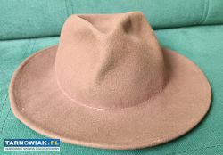 Stary Beżowy brązowy kapelusz typu fedora M usa - Obrazek 2